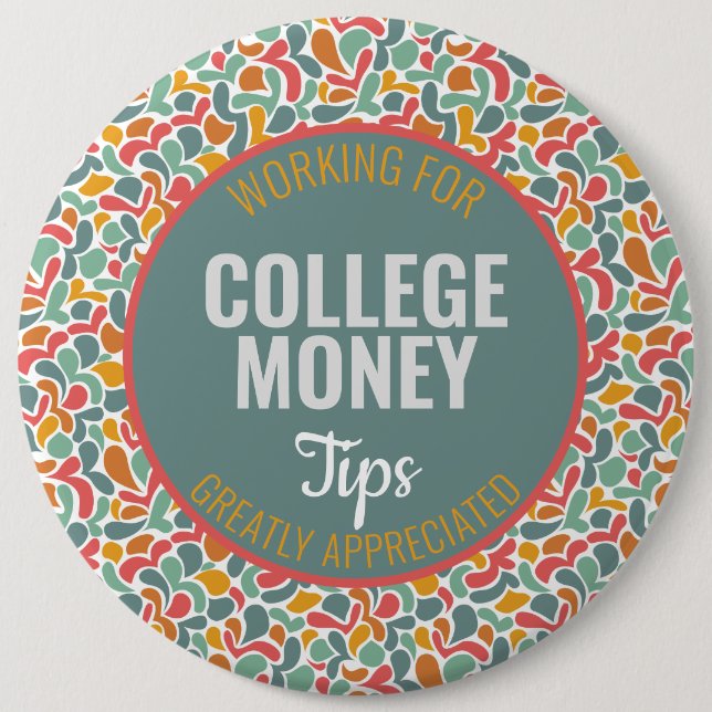 Bóton Redondo 15.24cm Abstrato | Dicas Apreciadas | Dinheiro Colégio (Frente)