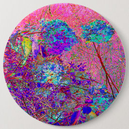 Bóton Redondo 15.24cm Abstrato púrpura e azul-hidrangea com magenta