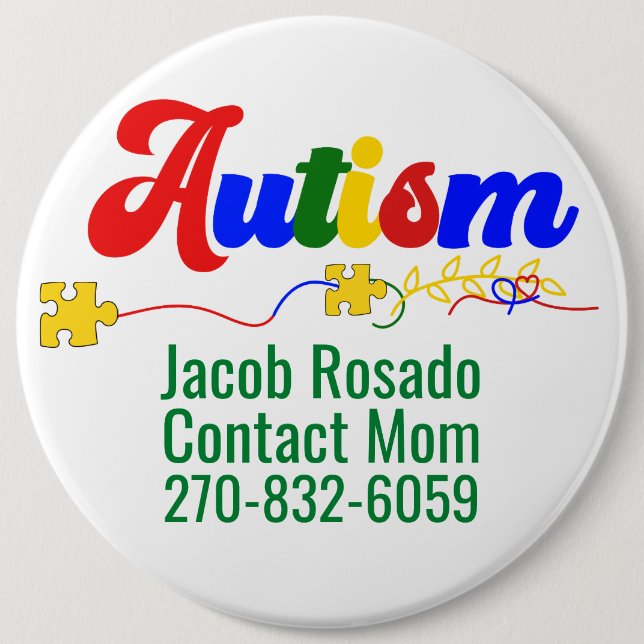 Bóton Redondo 15.24cm Adicionar Seu Próprio Texto - Botão Redondo De Pin (Frente)