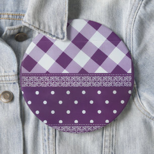 Bóton Redondo 15.24cm Adorável padrão sem costura do Damask Purple
