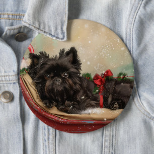 Bóton Redondo 15.24cm Affenpinscher Cachorro Festivo