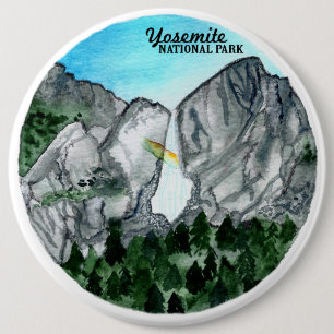 Bóton Redondo 15.24cm Aguarela do parque nacional de Yosemite