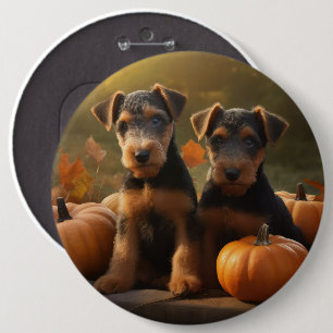 Bóton Redondo 15.24cm Airedale Puppy Autumn Delight Pumpkin