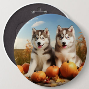Bóton Redondo 15.24cm Alaskan Malamute Puppy Autumn Delight Pumpkin