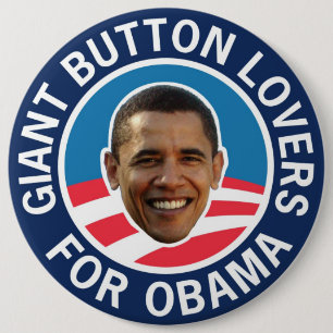 Bóton Redondo 15.24cm Amantes gigantes do botão para Obama