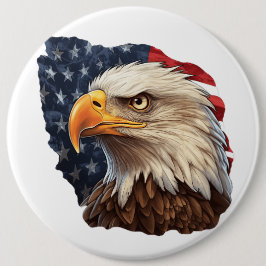 Bóton Redondo 15.24cm American Flag Bald Eagle