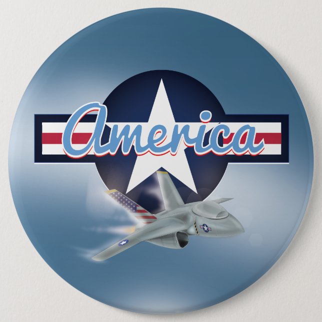 Bóton Redondo 15.24cm American Jet Fighter (Frente)