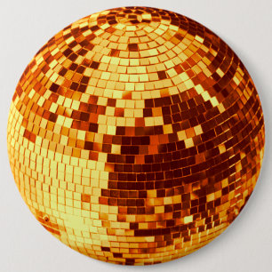 Bóton Redondo 15.24cm Aniversário de ouro com brilho de bola de disco re