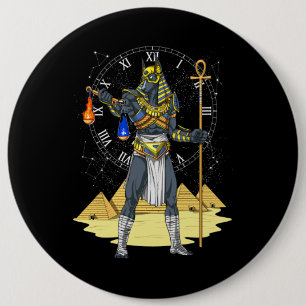 Bóton Redondo 15.24cm Anubis Egípcio Deus Antiguamente Ankh Mitologia