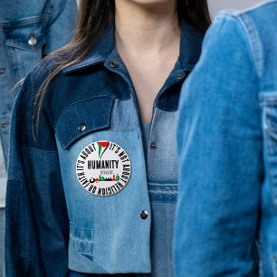 Bóton Redondo 15.24cm Apoio e Bandeira da Palestina Livre