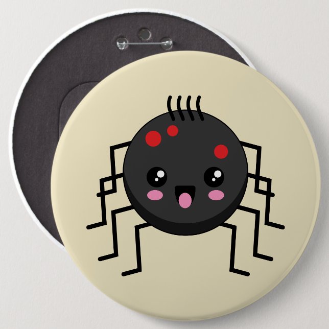 Bóton Redondo 15.24cm Aranha Kawaii Cute (Frente & Verso)