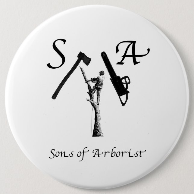 Bóton Redondo 15.24cm Arb Arb Chainsaw Lumberjack Arborist (Frente)