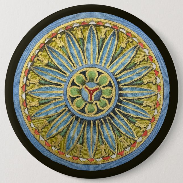 Bóton Redondo 15.24cm Arquitetura Antiquada N. º 2 (Frente)