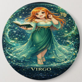 Bóton Redondo 15.24cm Arquivo Galáxia: Bibliotecária Infinita de Virgem