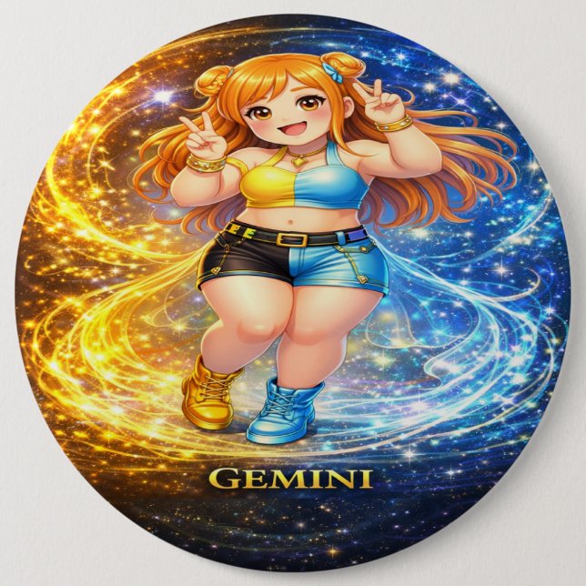 Bóton Redondo 15.24cm Arquivo Galáxia: Gêmeos Vocais de Gêmeos (Frente)