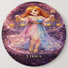 Bóton Redondo 15.24cm Arquivo Galáxia: Libra Neon Harmonia