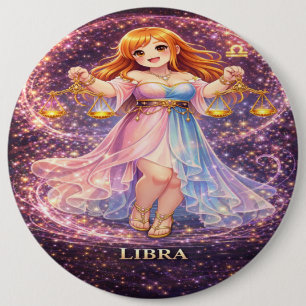 Bóton Redondo 15.24cm Arquivo Galáxia: Libra Neon Harmonia