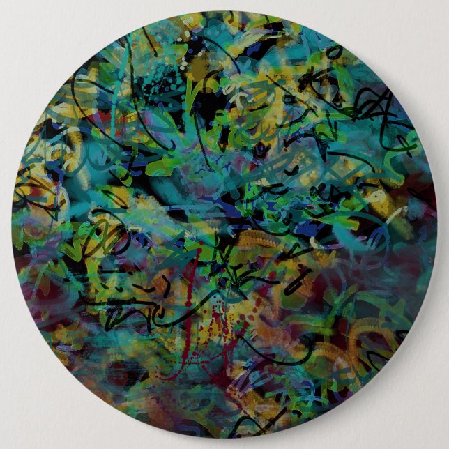 Bóton Redondo 15.24cm Arte Abstrato multicolorida (Frente)