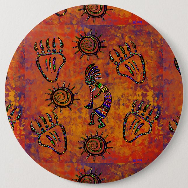 Bóton Redondo 15.24cm Arte Kokopelli (Frente)