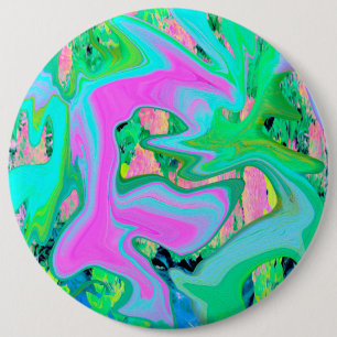 Bóton Redondo 15.24cm Arte líquida azul-retrorreflectora em Hydrangea