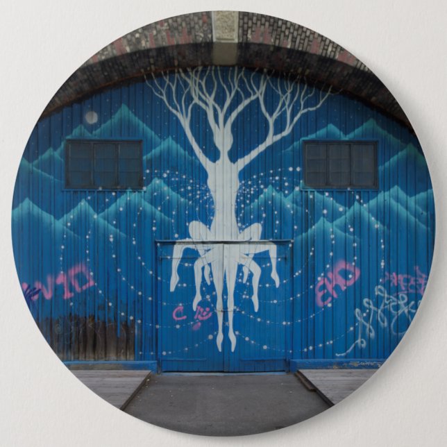 Bóton Redondo 15.24cm Árvore De Grafite De Vida (Frente)