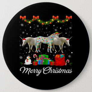 Bóton Redondo 15.24cm Árvore de Natal do Unicórnio Xmas Pajama Ilumina A
