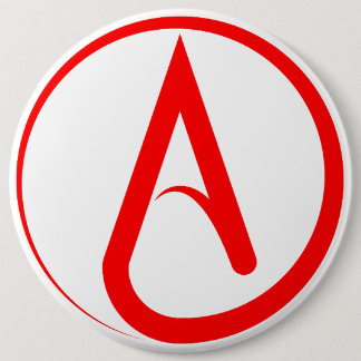 Bóton Redondo 15.24cm Atheist Symbol Red