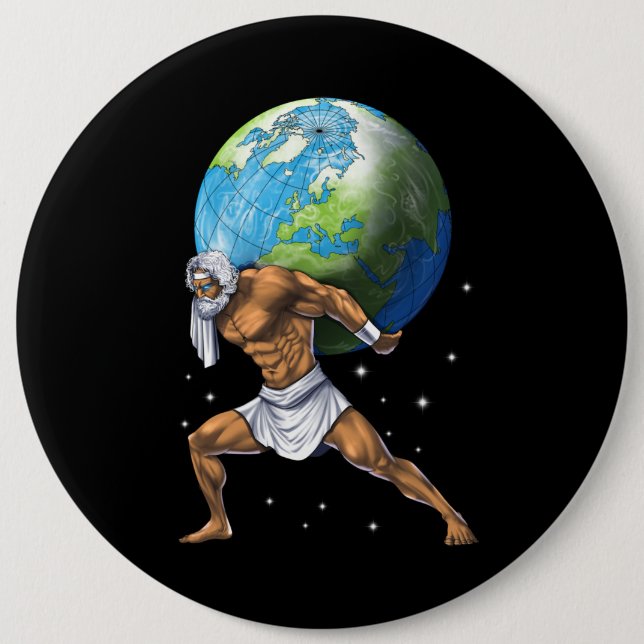 Bóton Redondo 15.24cm Atlas de Deus da mitologia grega (Frente)