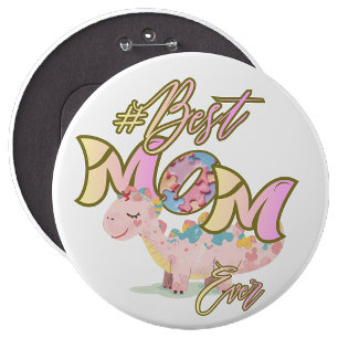 Bóton Redondo 15.24cm Autismo Melhor Mãe do Mundo Botão Pin