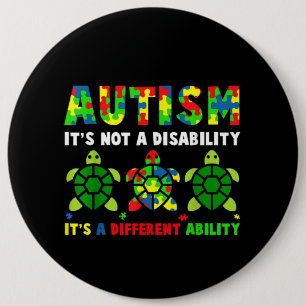 Bóton Redondo 15.24cm Autista  Autismo Não é uma deficiência