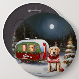 Bóton Redondo 15.24cm Aventura de Natal da Caravana do Labrador de Inver