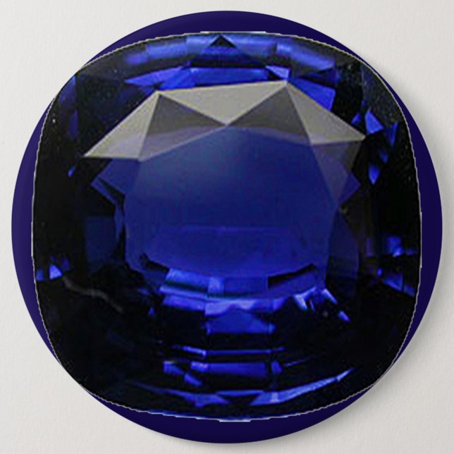 Bóton Redondo 15.24cm Azul de Gemstone Sapphire (Frente)