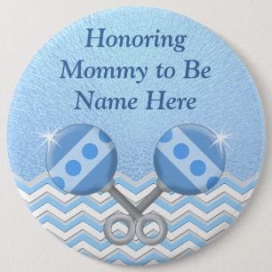 Bóton Redondo 15.24cm Azul e mamães personalizadas branco a ser Pin do