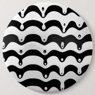 Bóton Redondo 15.24cm Bandas de Zebra Pretas e Brancas Melantes