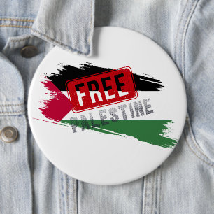 Bóton Redondo 15.24cm bandeira de pincel palestino livre