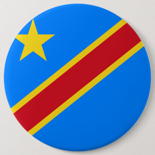Bóton Redondo 15.24cm Bandeira Democrática de Congo - a República