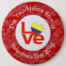 Bóton Redondo 15.24cm Bandeira Vermelha Colombiana Personalizada de AMOR