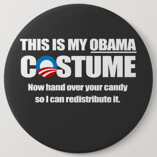 Bóton Redondo 15.24cm Barack Obama Costume