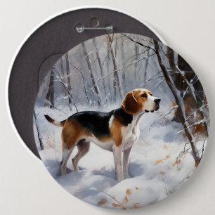 Bóton Redondo 15.24cm Beagle Deixe-O Neve Natal
