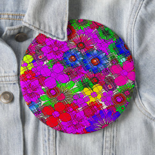 Bóton Redondo 15.24cm Belo e colorido padrão floral incrível design a