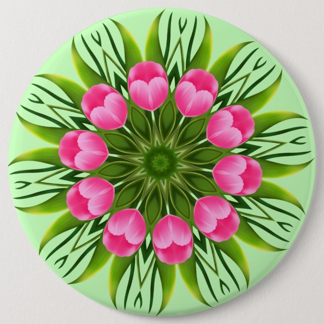 Bóton Redondo 15.24cm Belo Flor Mandala Design- 79358 (Frente)