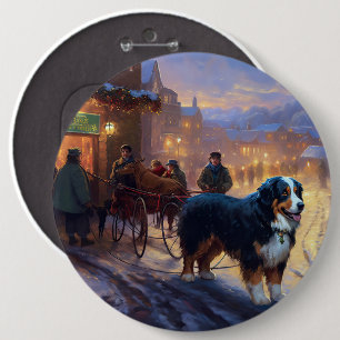 Bóton Redondo 15.24cm Bernese Mountain Christmas Fesason