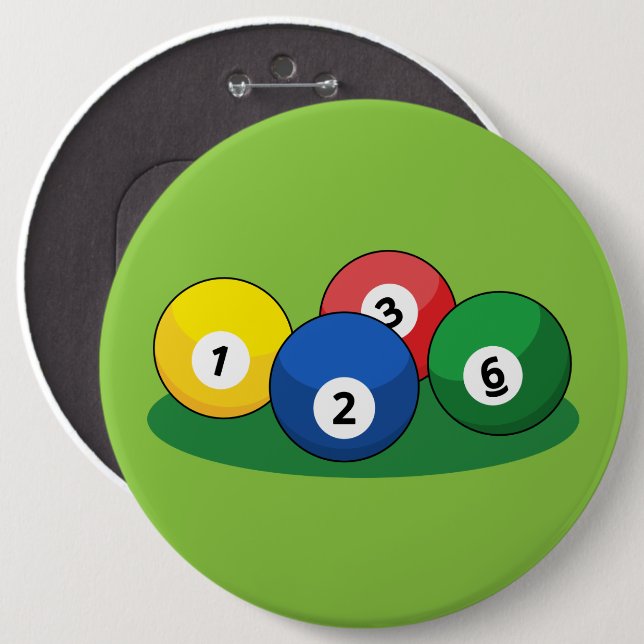 Bóton Redondo 15.24cm Billiard Piscina Snooker Balls (Frente & Verso)