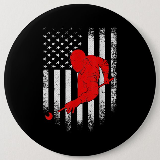 Bóton Redondo 15.24cm Billiards Lover | Presente do American Flag Billia (Frente)