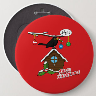 Bóton Redondo 15.24cm Bird House Feliz Natal