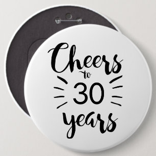 Bóton Redondo 15.24cm Black and White Cheers to 30 Anos