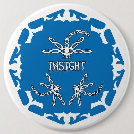 Bóton Redondo 15.24cm Blue, 3rd Eye Chakra "Insight" Dragonfly White BG