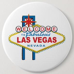 Bóton Redondo 15.24cm Boa vinda ao sinal de Las Vegas