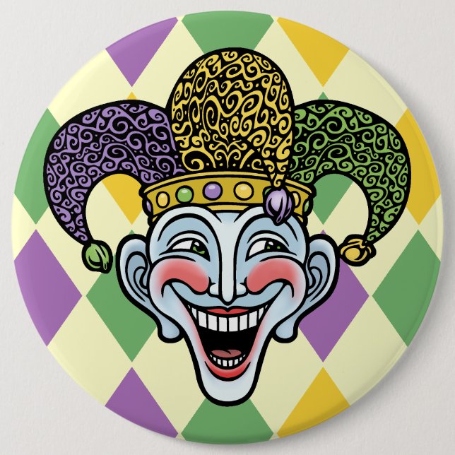Bóton Redondo 15.24cm Bobo da corte do carnaval (Frente)