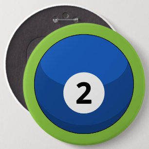 Bóton Redondo 15.24cm Bola Azul Billiard Número Dois